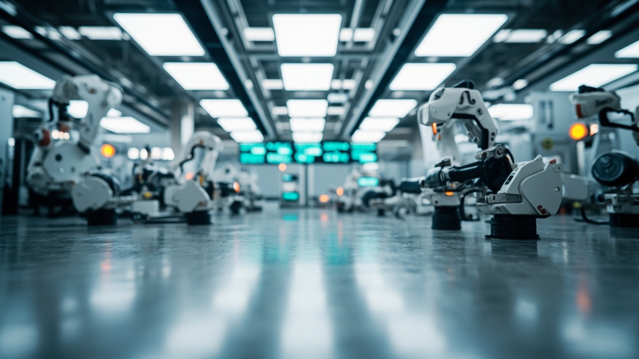 Automated machinery on a modern factory floor