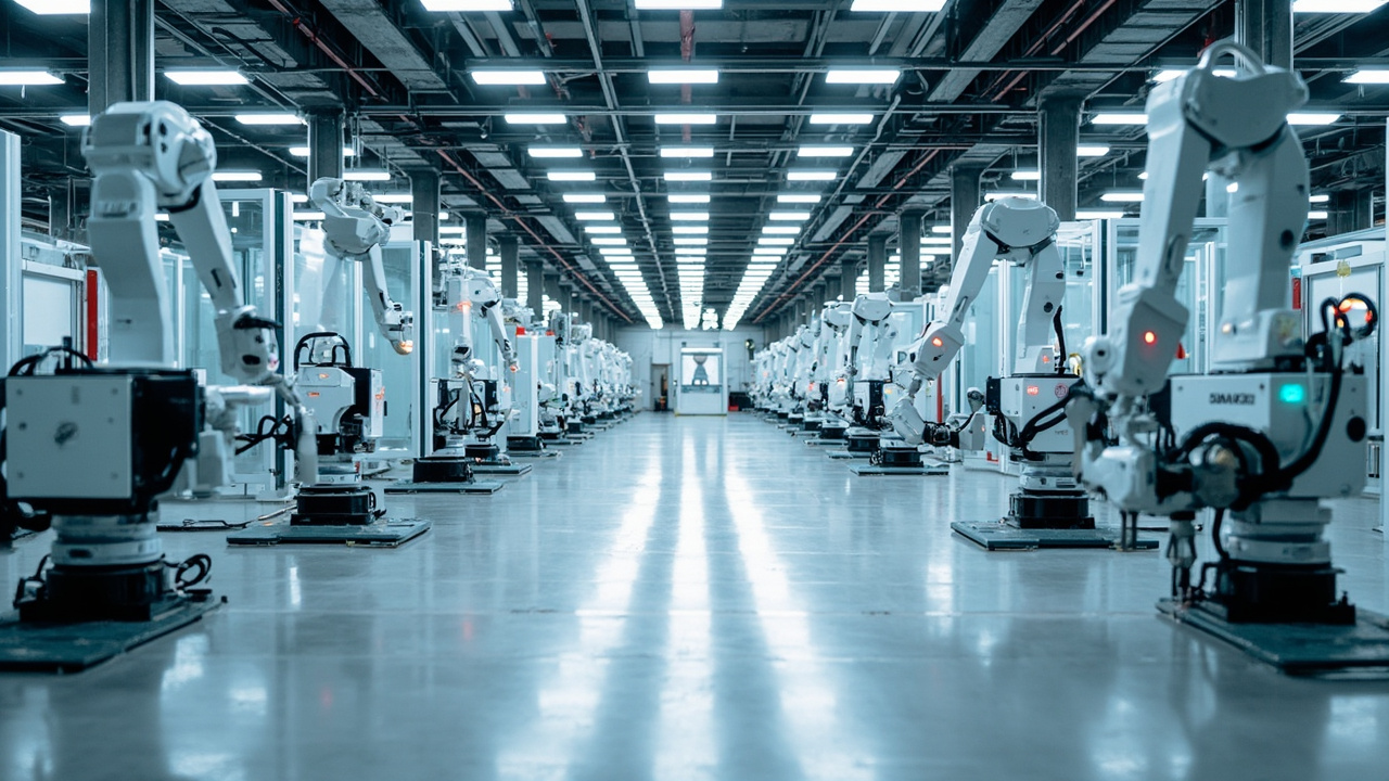 Automated machinery on a modern factory floor