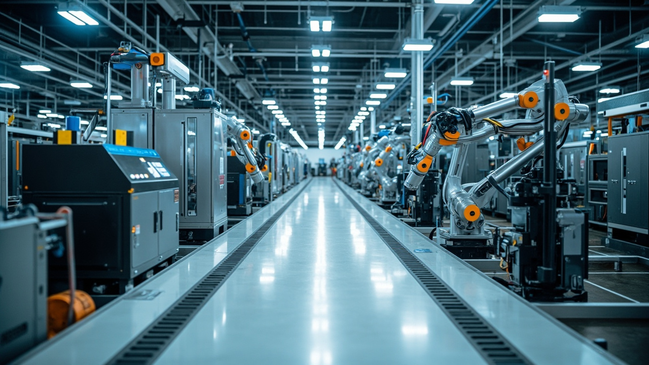 Industrial automation equipment on a factory floor