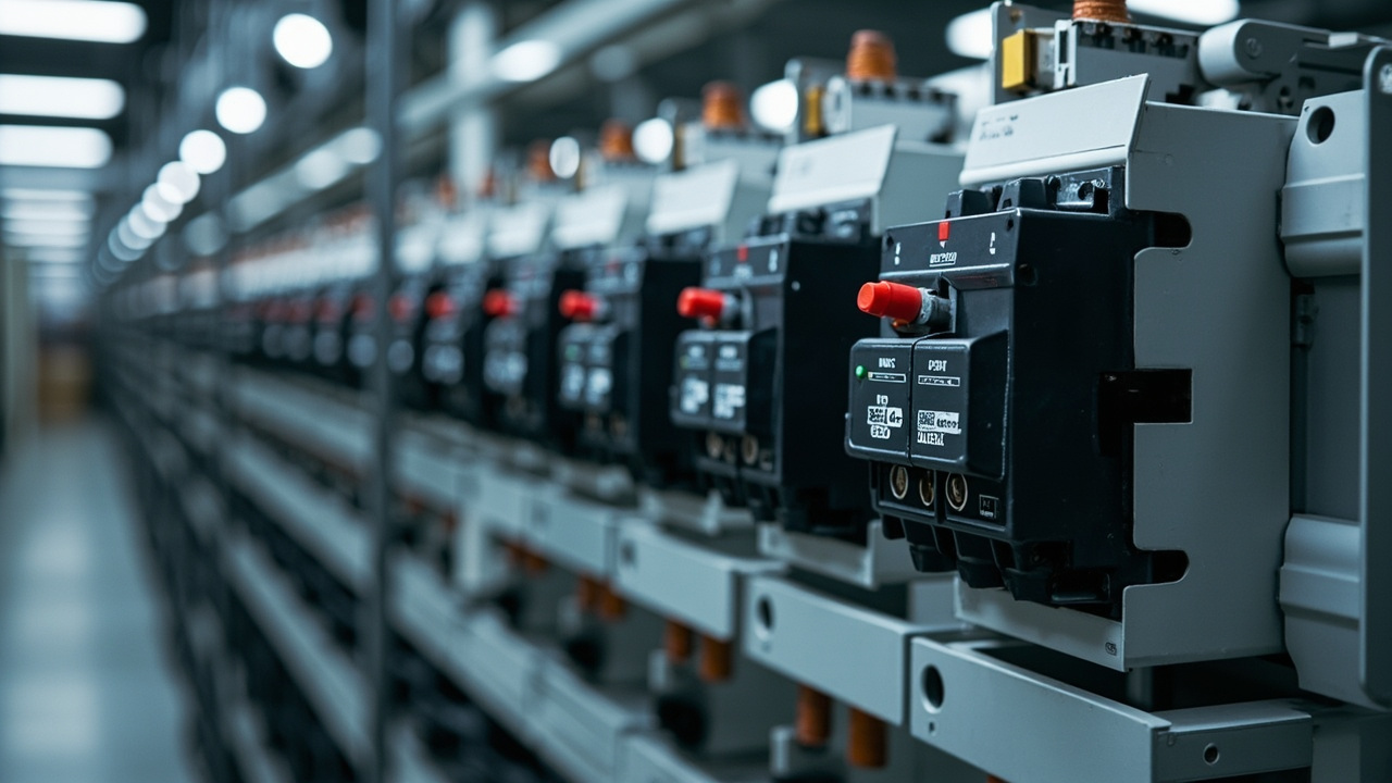 Factory floor with power management equipment