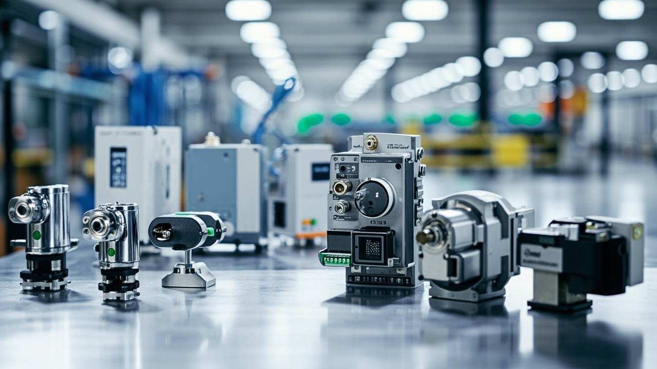 Industrial automation components in a modern manufacturing setting